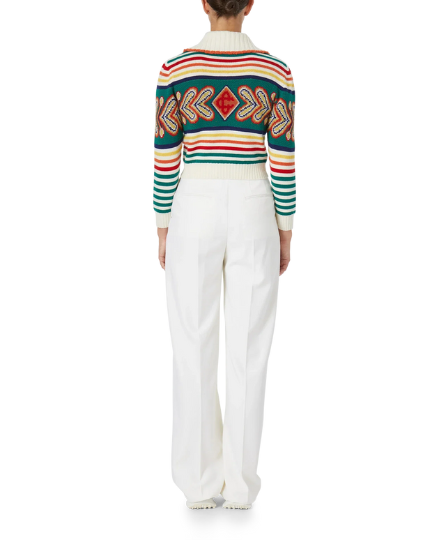 Casablanca Multicolour Diamond Zip Up Jumper | Casablanca Paris