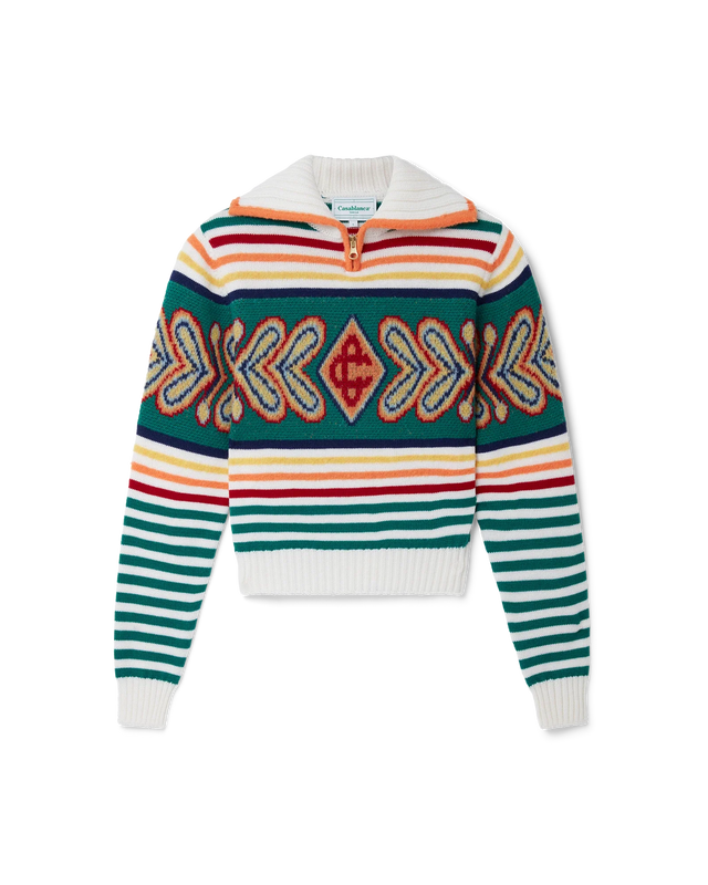 casablanca Multicolour Diamond Zip Up Jumper | Casablanca Paris
