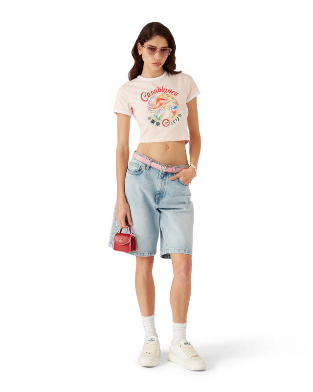 Casablanca Mushroom Emblem Cropped T-Shirt | Casablanca Paris