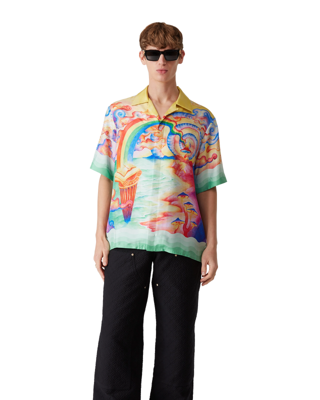 Casablanca Nature's Teacher Short Sleeve Silk Shirt | Casablanca Paris