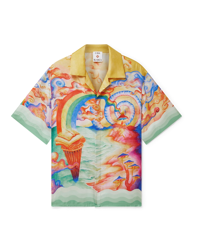 casablanca Nature's Teacher Short Sleeve Silk Shirt | Casablanca Paris