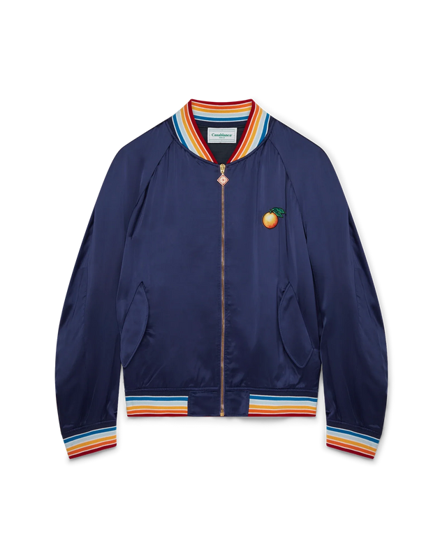 casablanca Navy Casa Talisman Satin Souvenir Jacket | Casablanca Paris