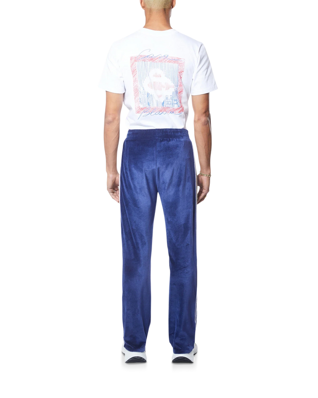 Casablanca Navy Modal Velour Laurel Taped Tracksuit Bottoms | Casablanca Paris