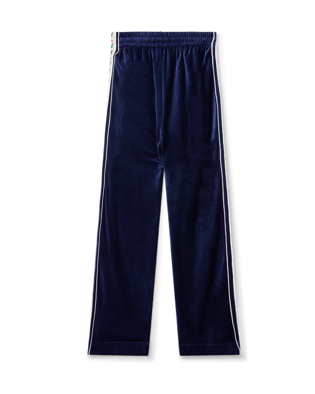 Casablanca Navy Modal Velour Laurel Taped Tracksuit Bottoms | Casablanca Paris