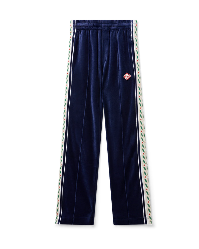 casablanca Navy Modal Velour Laurel Taped Tracksuit Bottoms | Casablanca Paris