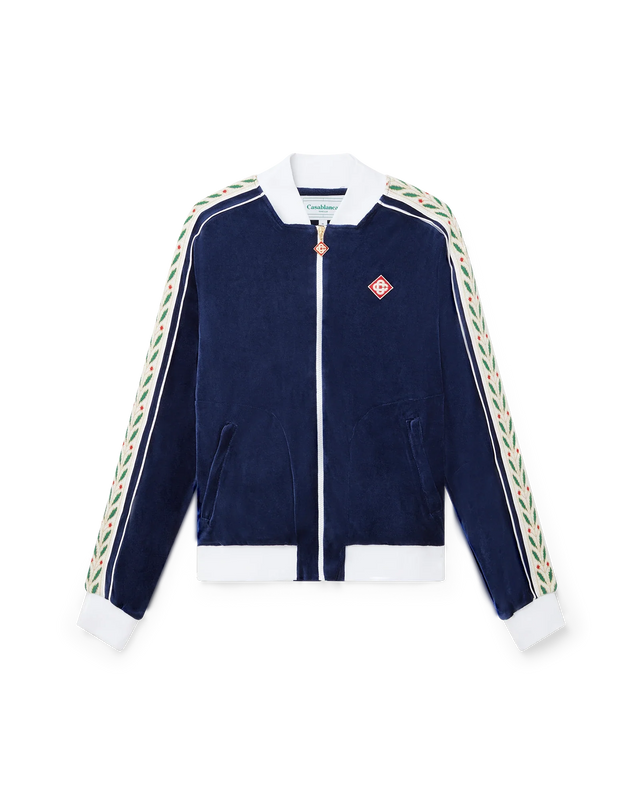 casablanca Navy Modal Velour Track Jacket | Casablanca Paris