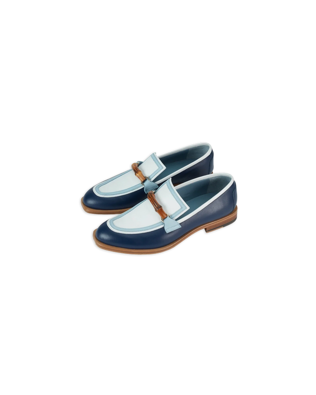 casablanca Navy & White Leather Loafer | Casablanca Paris