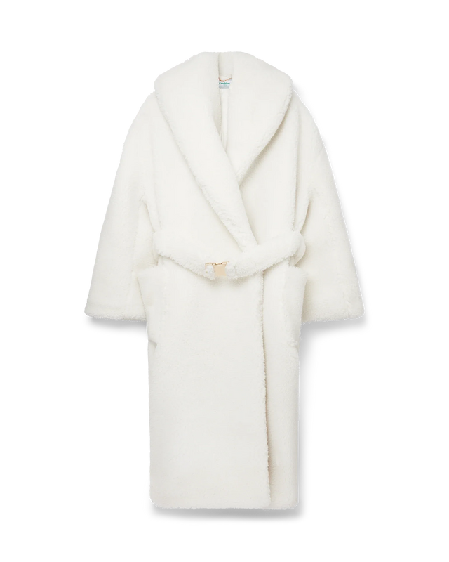 casablanca Off-White Recycled Polyester Shearling Robe | Casablanca Paris