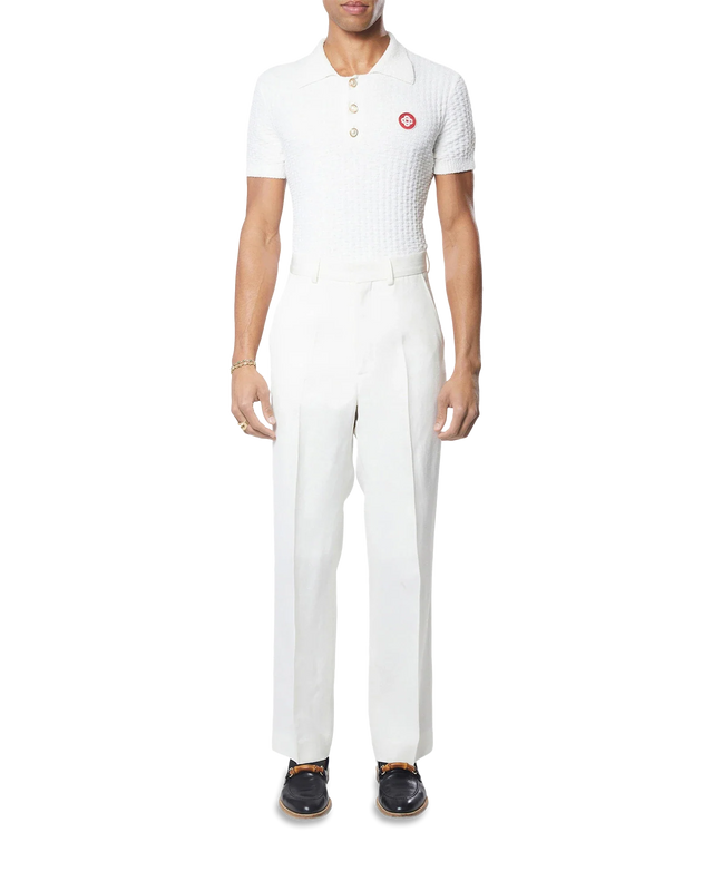 Casablanca Off-White Silk Suiting Wide Leg Trousers | Casablanca Paris