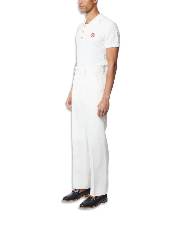 Casablanca Off-White Silk Suiting Wide Leg Trousers | Casablanca Paris