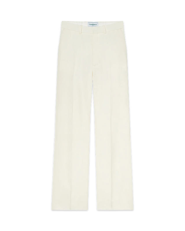 casablanca Off-White Silk Suiting Wide Leg Trousers | Casablanca Paris