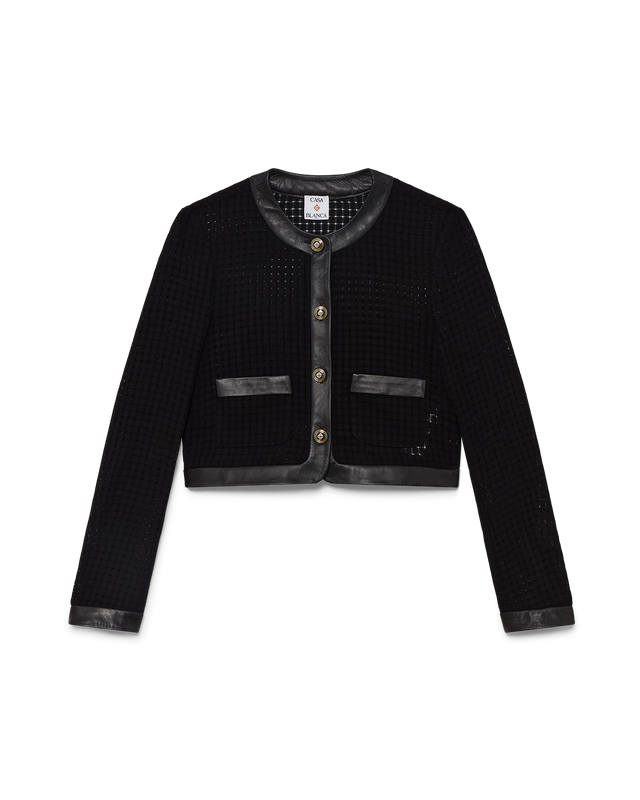 casablanca Open Weave Cropped Tailored Jacket | Casablanca Paris