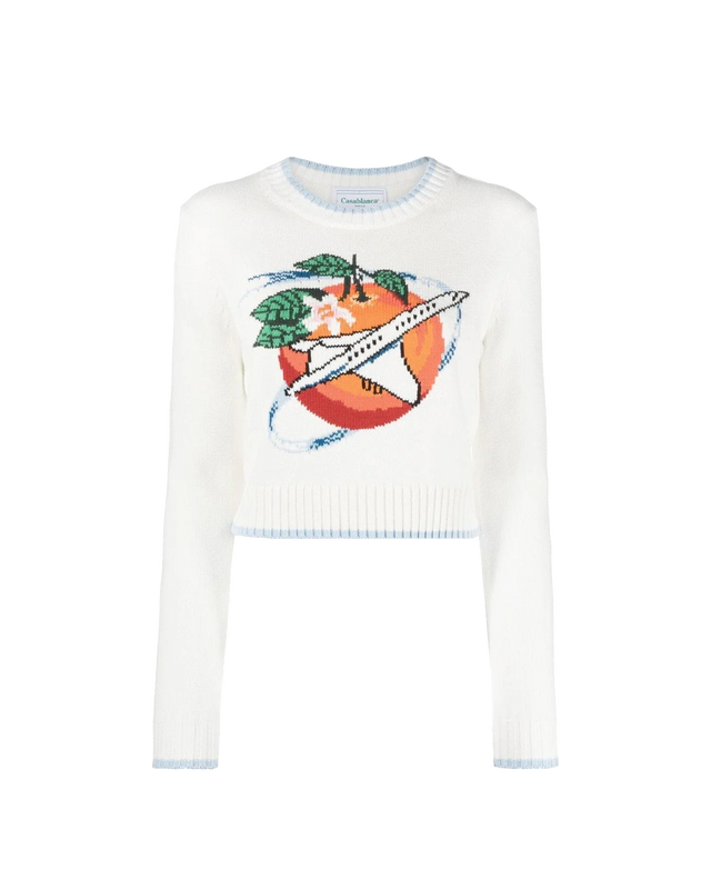 casablanca Orbite Autour De L'Orange Crew Neck Jumper | Casablanca Paris
