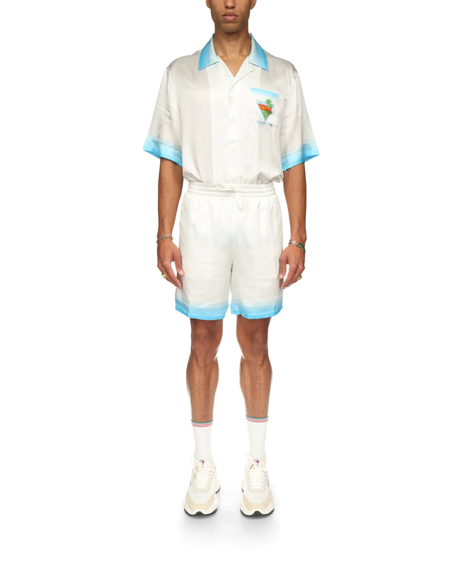 Casablanca Palm Springs Icon Blue Silk Shorts | Casablanca Paris