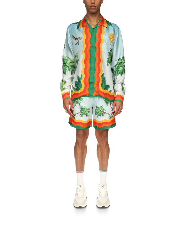 Casablanca Palm Springs Tennis Club Cuban Collar Silk Shirt | Casablanca Paris