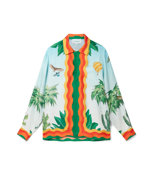 Casablanca Palm Springs Tennis Club Cuban Collar Silk Shirt | Casablanca Paris