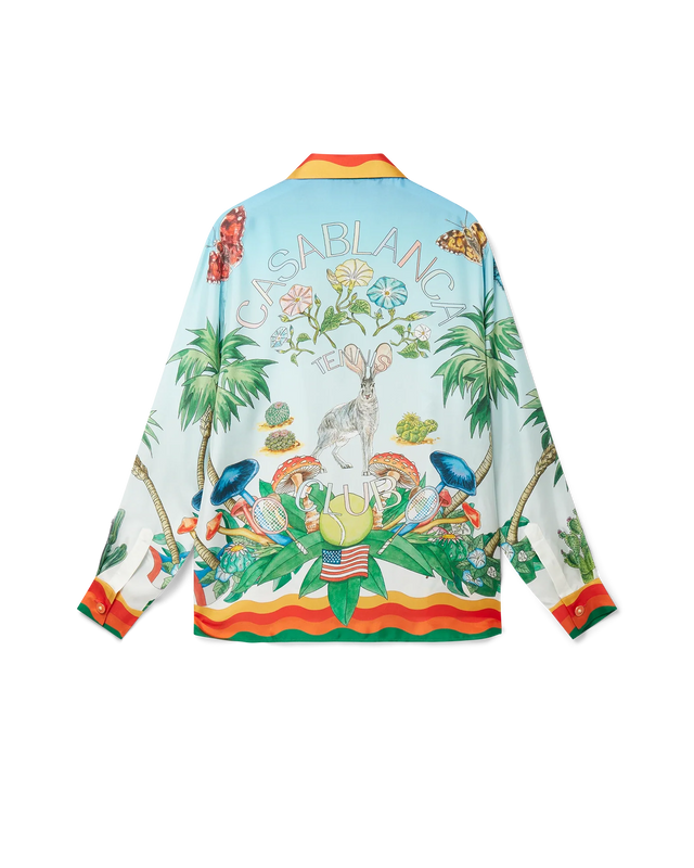 casablanca Palm Springs Tennis Club Cuban Collar Silk Shirt | Casablanca Paris