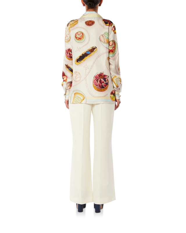 Casablanca Patisseries En Vol Cuban Collar Silk Shirt | Casablanca Paris