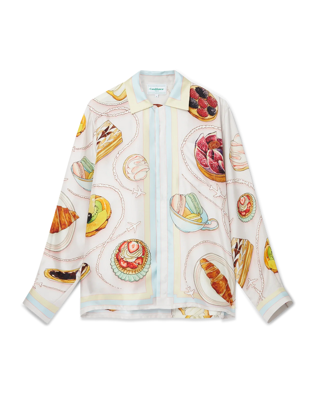 casablanca Patisseries En Vol Cuban Collar Silk Shirt | Casablanca Paris
