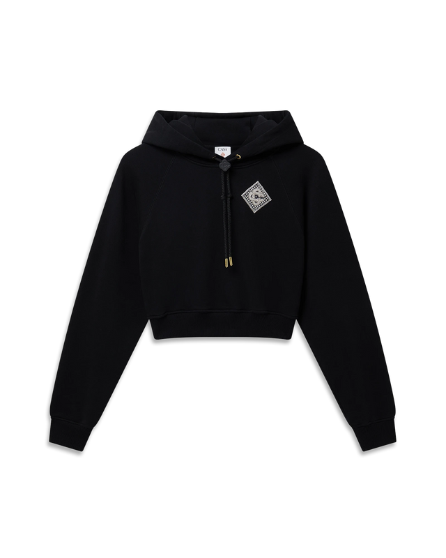 casablanca Pearl Diamond Cropped Hooded Sweatshirt | Casablanca Paris