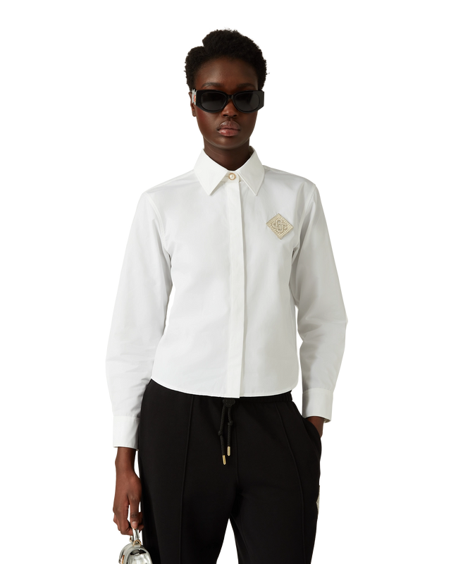 Casablanca Pearl Diamond Patch Cotton Shirt | Casablanca Paris