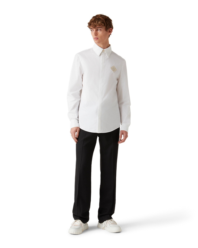 Casablanca Pearl Diamond Patch Cotton Shirt | Casablanca Paris