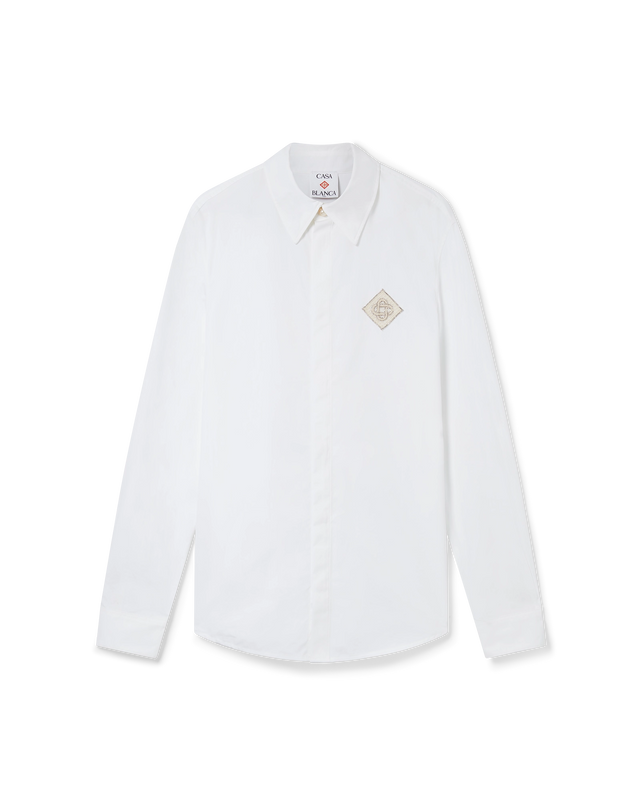 casablanca Pearl Diamond Patch Cotton Shirt | Casablanca Paris