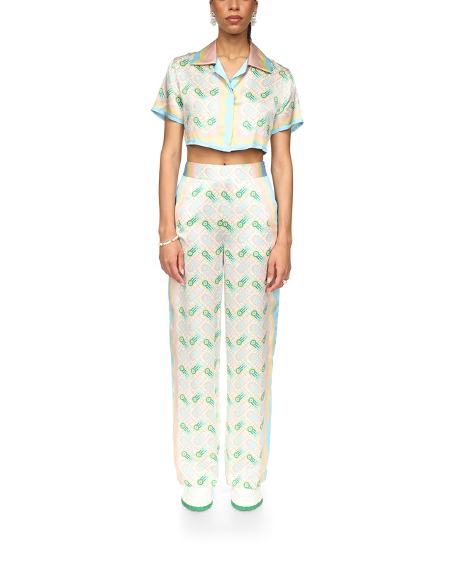 Casablanca Ping Pong Cropped Silk Shirt | Casablanca Paris