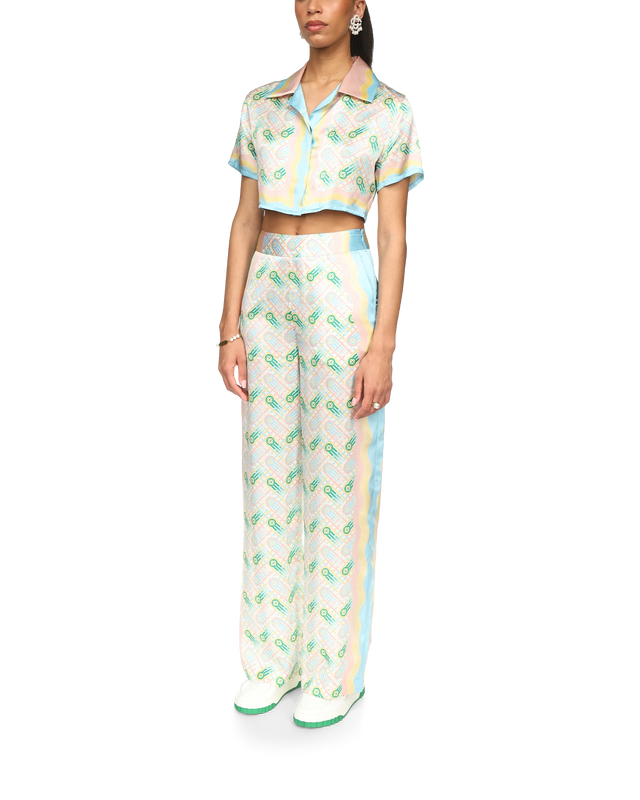 Casablanca Ping Pong Cropped Silk Shirt | Casablanca Paris