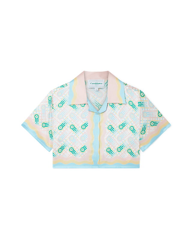 casablanca Ping Pong Cropped Silk Shirt | Casablanca Paris