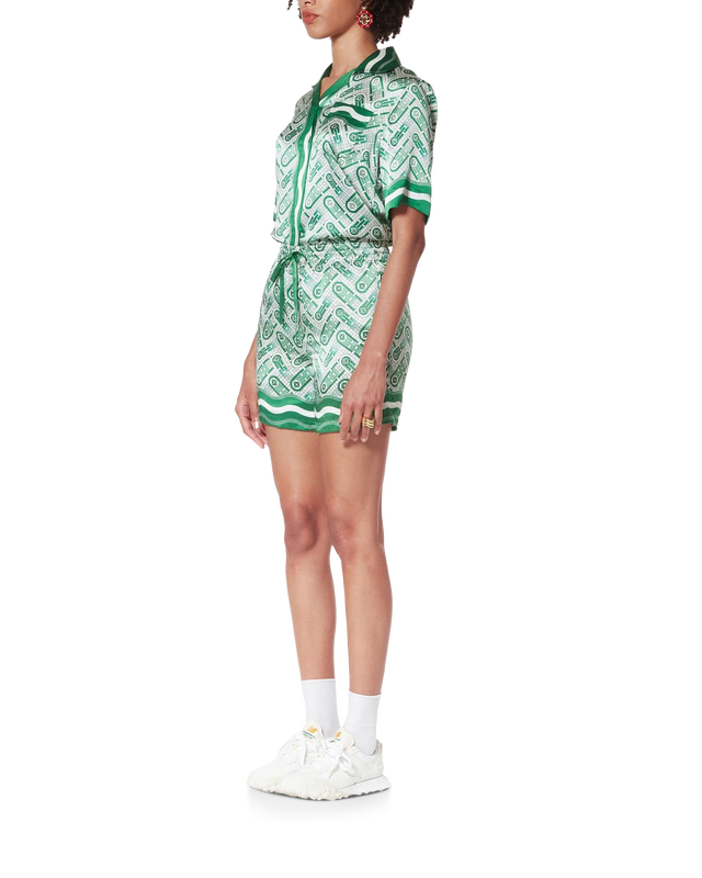 Casablanca Ping Pong Monogram Silk Shorts– Casablanca