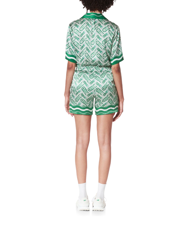 Casablanca Ping Pong Monogram Silk Shorts– Casablanca