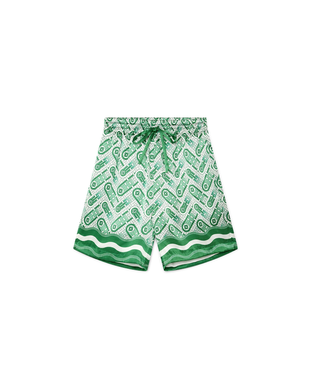 casablanca Ping Pong Monogram Silk Shorts– Casablanca