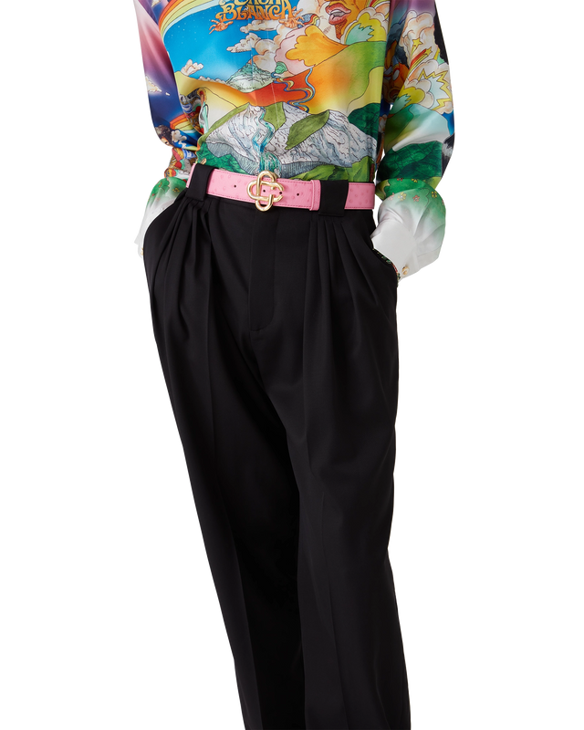 Casablanca Pink Embossed CC Logo Belt | Casablanca Paris