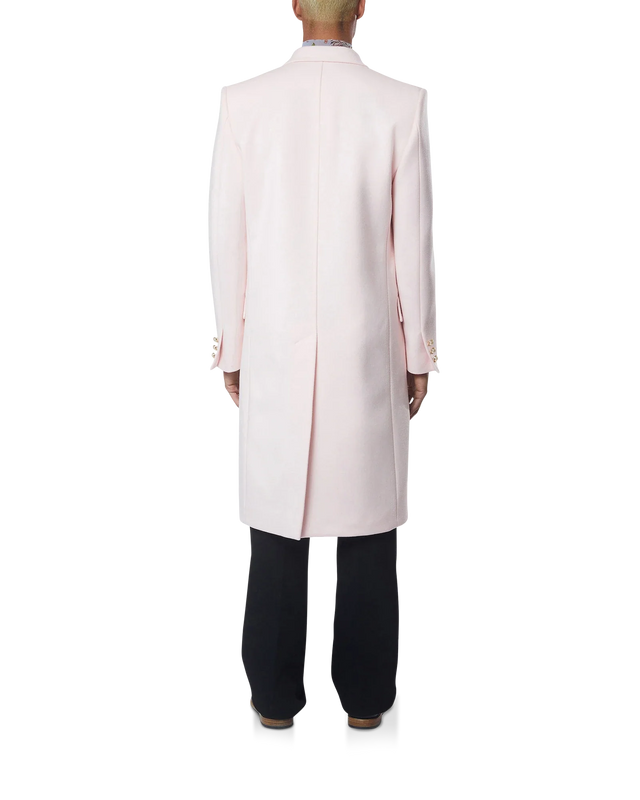 Casablanca Pink Nativa Wool Double Breasted Overcoat | Casablanca Paris