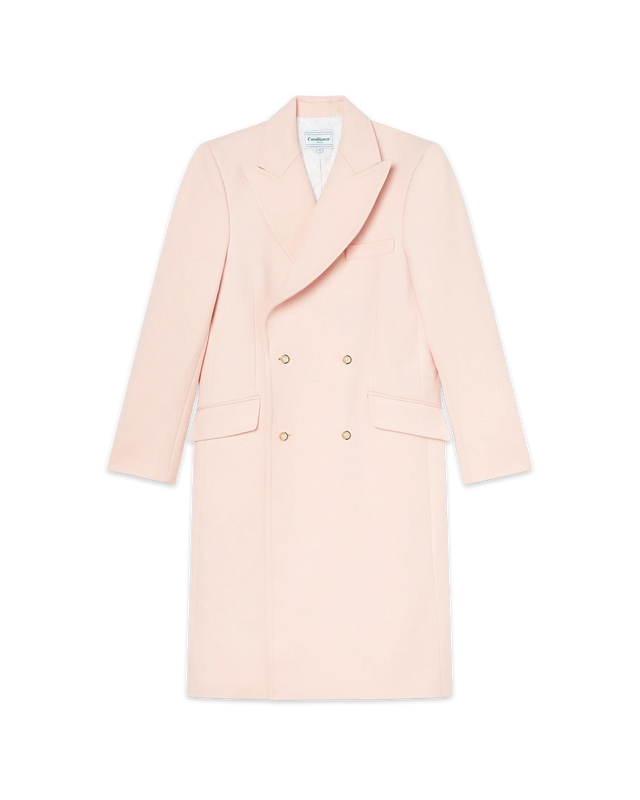 casablanca Pink Nativa Wool Double Breasted Overcoat | Casablanca Paris