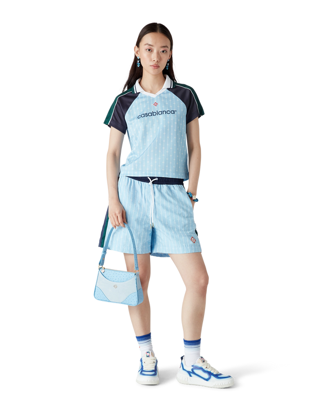 Casablanca Pinstripe Laurel Football Shirt | Casablanca Paris