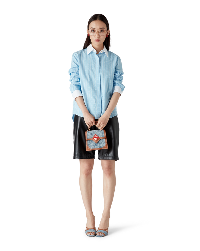 Casablanca Pinstripe Laurel Long Sleeve Shirt | Casablanca Paris