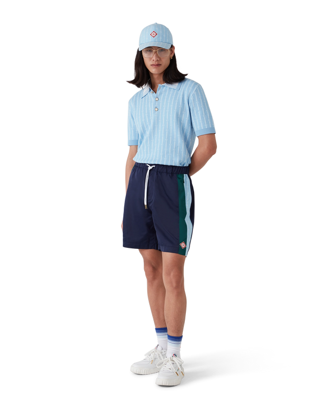 Casablanca Pinstripe Laurel Track Shorts | Casablanca Paris