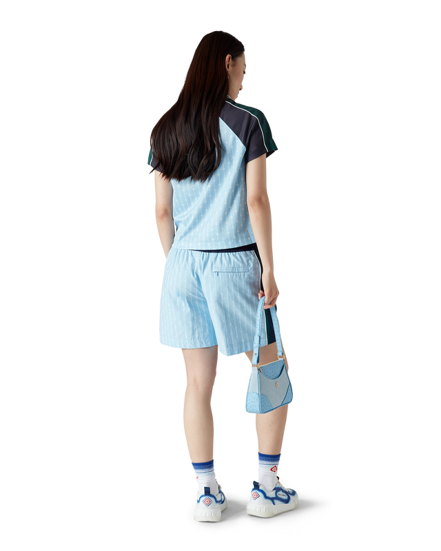 Casablanca Pinstripe Laurel Track Shorts | Casablanca Paris