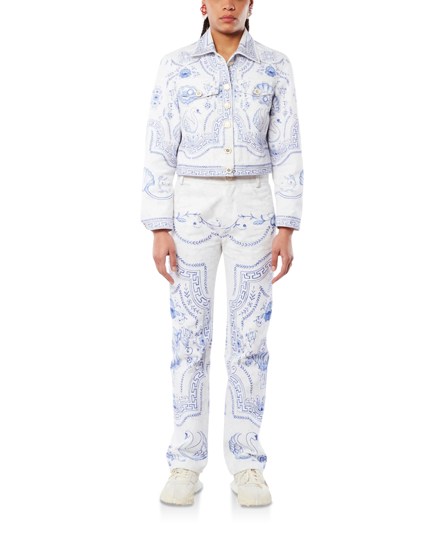 Casablanca Plat A Dessert Blanc Classic Printed Denim Jacket | Casablanca Paris