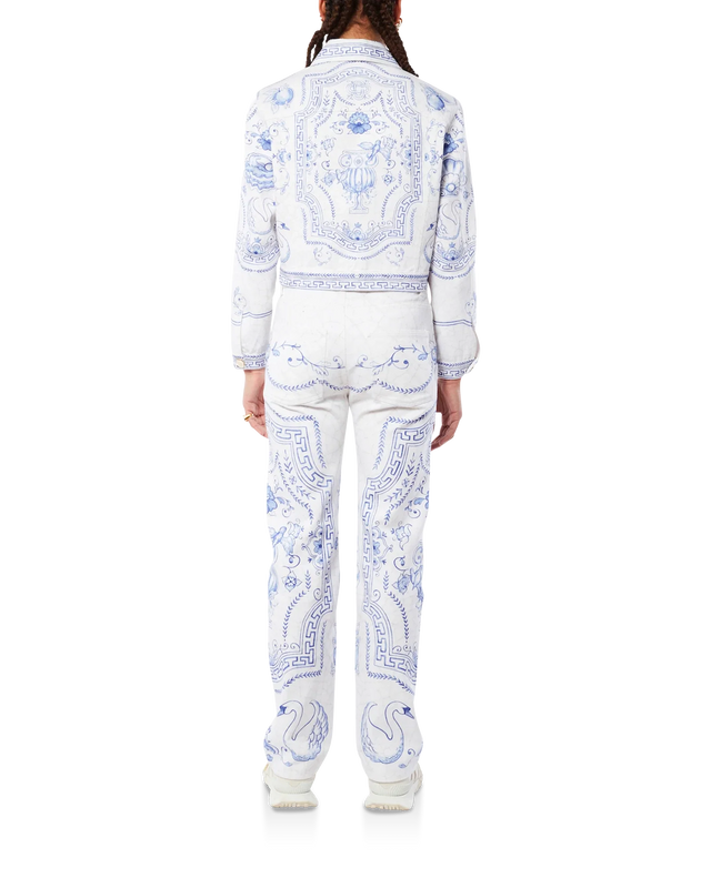 Casablanca Plat A Dessert Blanc Classic Printed Denim Jacket | Casablanca Paris