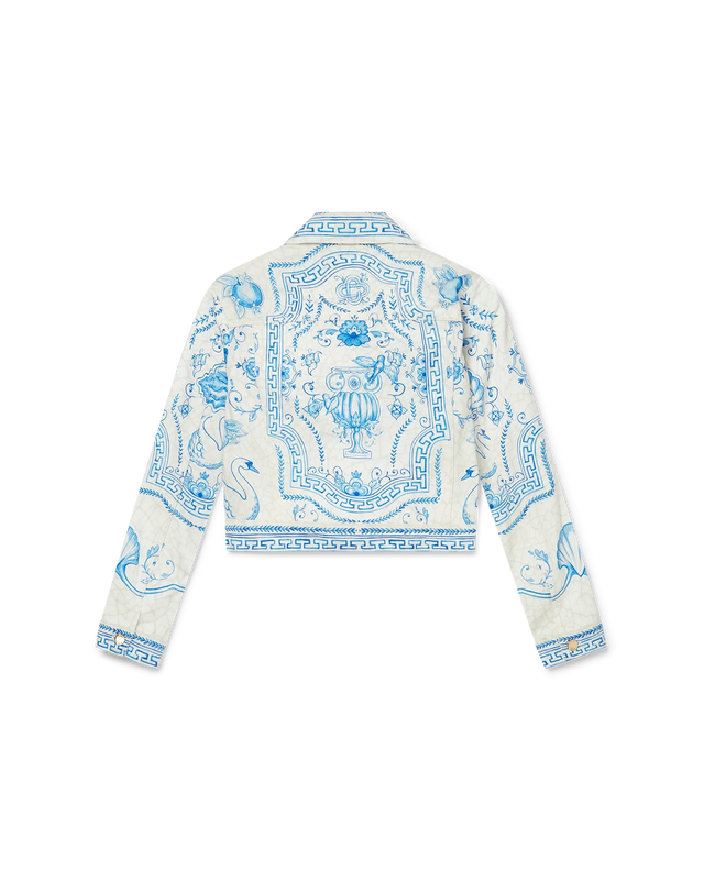 Casablanca Plat A Dessert Blanc Classic Printed Denim Jacket | Casablanca Paris