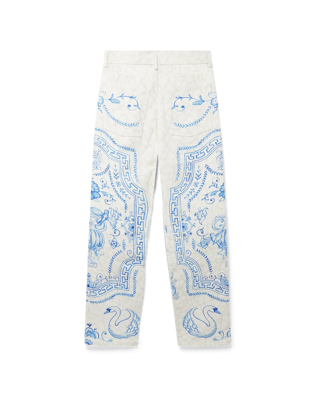 Casablanca Plat A Dessert Blanc Printed Straight Leg Jeans | Casablanca Paris