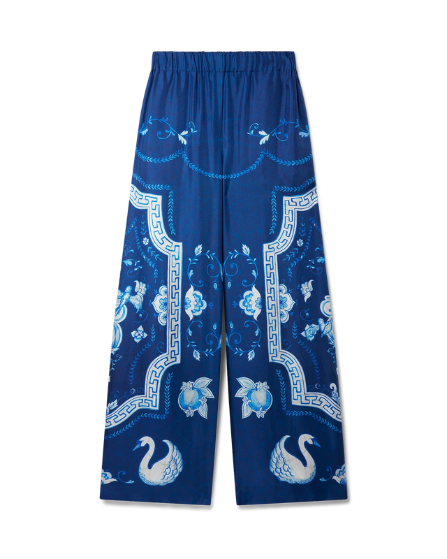 casablanca Plat A Dessert Bleu Printed Wide Leg Trousers | Casablanca Paris