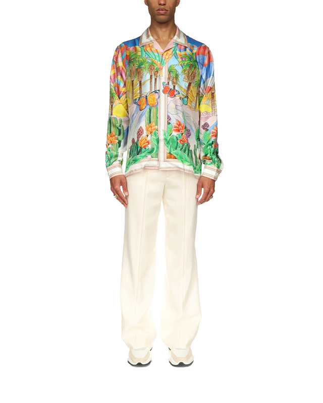 Casablanca Psychadelic Cuban Collar Silk Shirt | Casablanca Paris