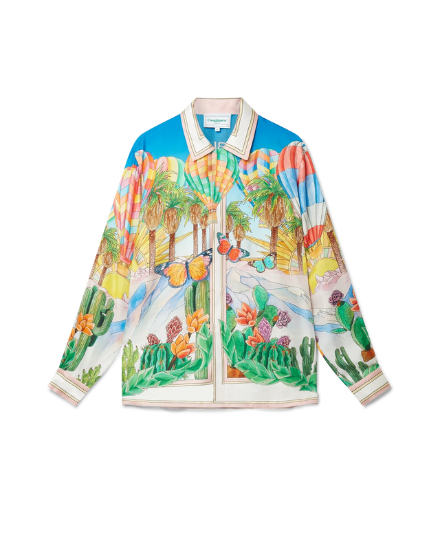Casablanca Psychadelic Cuban Collar Silk Shirt | Casablanca Paris