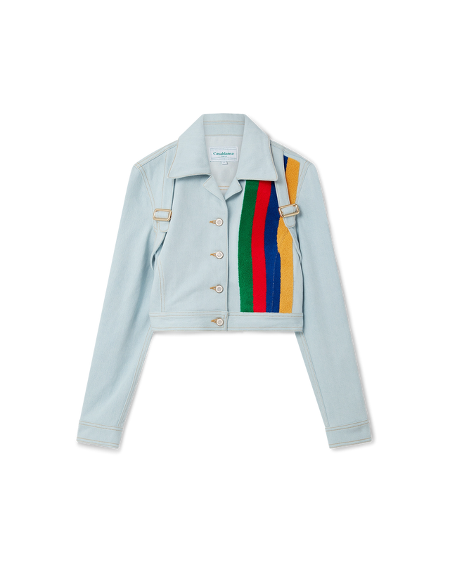Casablanca Rainbow Cropped Denim Jacket | Casablanca Paris