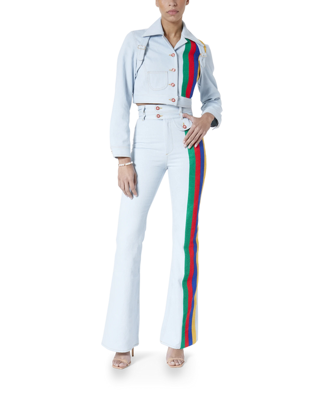 Casablanca Rainbow Embroidery Jeans | Casablanca Paris