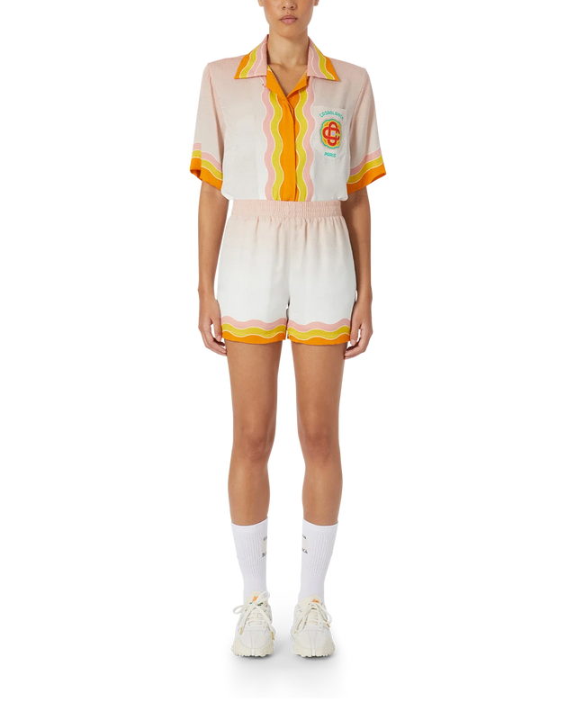 Casablanca Rainbow Monogram Silk Shorts | Casablanca Paris